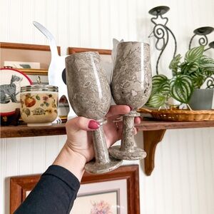 Natural Onyx Goblets Set of 2